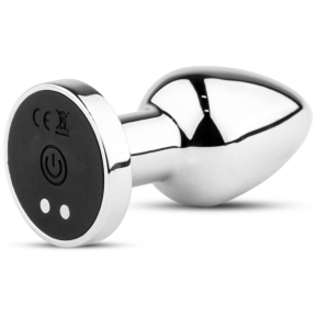 Металевий віброплаг Metal Butt Plug S, 10 режимів вібрації, пульт ДК 1