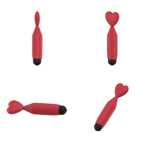 Мини-вибратор Erospace Sweet Play Mini Heart A14, красный, 10 режимов вибрации 0