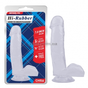 Фалоімітатор «Hi-Rubber 7», 17,5 см, прозорий 4