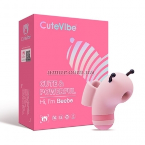 Вакуумний стимулятор на палець з мікрострумами CuteVibe Beebe, рожевий 4