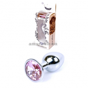 Анальная пробка «Jewellery Silver» с розовым кристаллом 7