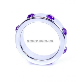 Эрекционное кольцо «Metal Cock Ring with Purple Diamonds» 0