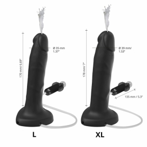 Кончающий фаллоимитатор Strap-On-Me Squirting Cum Dildo Realistic Black, диам. 3,9 см, силикон 2