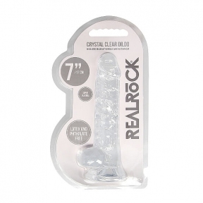 Фаллоимитатор «Realrock Dildo 7», 19 см, прозрачный 5