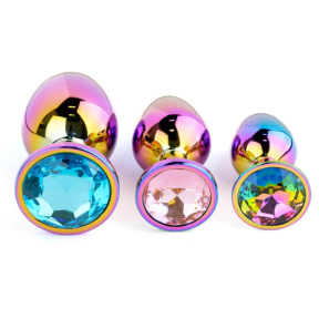 Набір анальних пробок Jewellery Multicolor, S-M-L 3