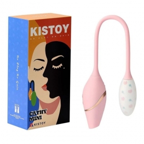 Віброяйце з вакуумним стимулятором Kistoy Cathy Mini на гнучкій зчіпці, підігрів 4