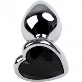 Анальная втулка с черным стразом в форме сердца из коллекции «ToyFa Metal» 3
