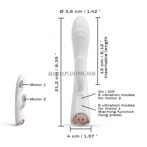 Вибратор-кролик с подогревом Dorcel Flexy Rabbit White, гибкий ствол 1