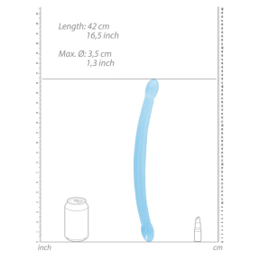 Двусторонний фаллоимитатор «Realrock Crystal Clear Double Dildo», 42 см, голубой 1