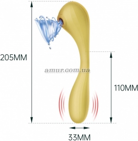 Вакуумный вагинально-клиторальный стимулятор Magic Motion Bobi Yellow, управление со смартфона 4