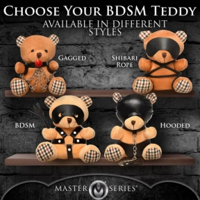 Плюшеве ведмежа Rope Teddy Bear БДСМ у шкіряній масці та обв'язці, 22x16x12 см 4