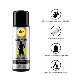 Стимулирующая смазка pjur Superhero glide с экстрактом гинкго билоба, 30 мл 0