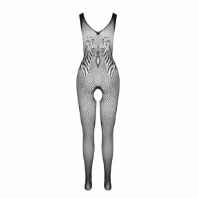 Бодистокинг с крыльями Passion BS098 One Size, черный, средняя сетка, открытый доступ 0
