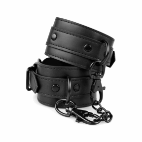 Наручники Bedroom Fantasies: Faux Leather Handcuffs One Size, черные 0