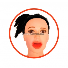 Надувная кукла «Angelina 3D» с вставкой из киберкожи и вибростимуляцией 3