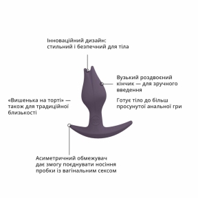 Анальна пробка Fun Factory BOOTIE FEM, фіолетова, у вигляді бутона 2