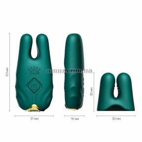 Смартвибратор для груди Zalo - Nave Turquoise Green, пульт ДУ, работа через приложение 2