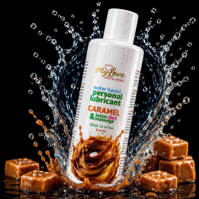 Лубрикант + массажное масло 2 в 1 MyLove Aroma Series Caramel, 300 мл 0
