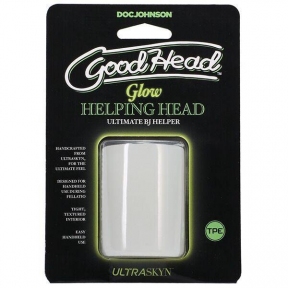 Мастурбатор Doc Johnson GoodHead Glow Helping Head, наскрізний, світиться у темряві 4