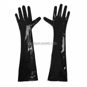 Глянцеві вінілові рукавички Art of Sex - Lora, чорні 1