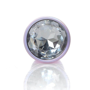 Анальная пробка Jewellery Pearl Pink Plug S, с прозрачным камнем 5