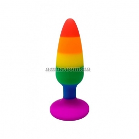 Анальная пробка Wooomy Hiperloo Silicone Rainbow Plug S 0