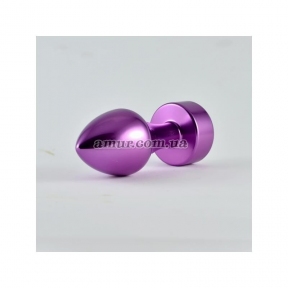 Металлическая анальная пробка «Purple Rosebud», с прозрачным камнем 0