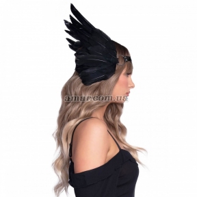 Повязка на голову с перьями Leg Avenue Feather headband, черная 2
