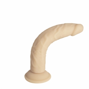 Фалоімітатор Naked Addiction - 9″ Silicone Dual Density Bendable Dildo Vanilla, віброкуля в подарунок 0