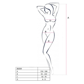Бодистокинг Passion BS059, комбинезон, имитация чулок 2