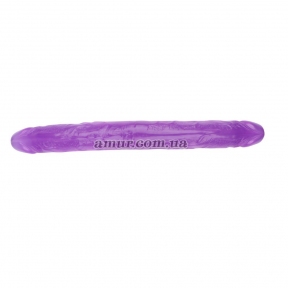 Фиолетовый двусторонний гелевый фаллоимитатор «Hi Rubber 12.8 Inch Dildo» 2