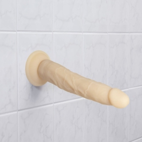 Фалоімітатор Naked Addiction - 9″ Silicone Dual Density Bendable Dildo Vanilla, віброкуля в подарунок 4