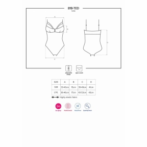 Кружевное боди с доступом Obsessive 818-TED-1 teddy, черное 4