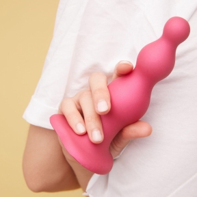 Фаллоимитатор Strap-On-Me Dildo Plug Beads Framboise Metallic L 4