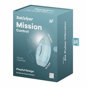 Вакуумный стимулятор с вибрацией Satisfyer Mission Control Blue, 2 независимых мотора 5