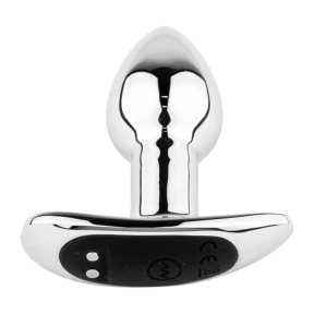 Металлическая вибрирующая анальная пробка Metal Butt Plug S, 10 вибраций, пульт ДУ 0