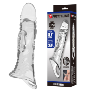 Подовжуюча насадка на член Pretty Love Penis Sleeve 8.7, +4 см, прозора 7