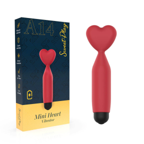 Мини-вибратор Erospace Sweet Play Mini Heart A14, красный, 10 режимов вибрации 6