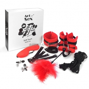 Набір БДСМ Art of Sex - Soft Touch BDSM Set, 9 предметів, червоний 2