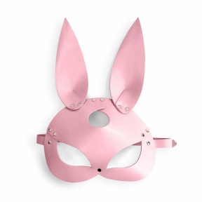 Кожаная маска Зайки Art of Sex - Bunny mask, розовая 2