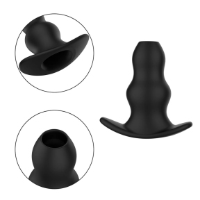 Пробка с тунелем Erospace Wild Play Hollow Anal Plug C1, черная 4