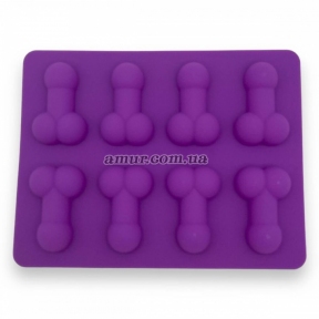 Форма для льда в форме пенисов «Penis Ice Cube Sorter», фиолетовая 0