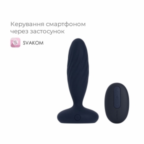 Анальная смарт-вибропробка с пульсацией Svakom Jordan Navy Blue, пульт ДУ 0