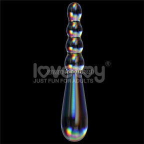 Стеклянный фаллоимитатор «Twilight Gleam Glass Dildo Rising Ripples», светится в темноте 0