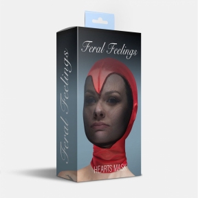 Сітчаста маска-серце з повністю закритим обличчям Feral Feelings - Hearts Mask, чорна з червоним 0 Сітчаста маска-серце з повністю закритим обличчям Feral Feelings - Hearts Mask, чорна з червоним 0