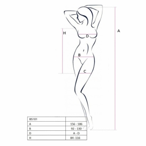 Полупрозрачное мини-платье Passion BS101 One Size, черный, рукава-митенки 3