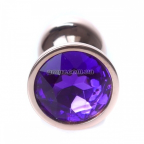 Анальная пробка «Jewellery Red Gold» с фиолетовым кристалом 0