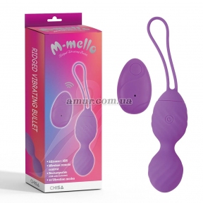 Вагінальні кульки «Ridged M-mello» фіолетові, з пультом ДУ 4