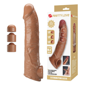 Насадка на член Pretty Love Extension, латин, +7,5 см, 3 удлиняющие вставки 7