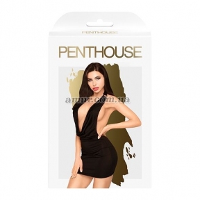 Мини-платье с хомутом и глубоким декольте Penthouse - Heart Rob, черное 2